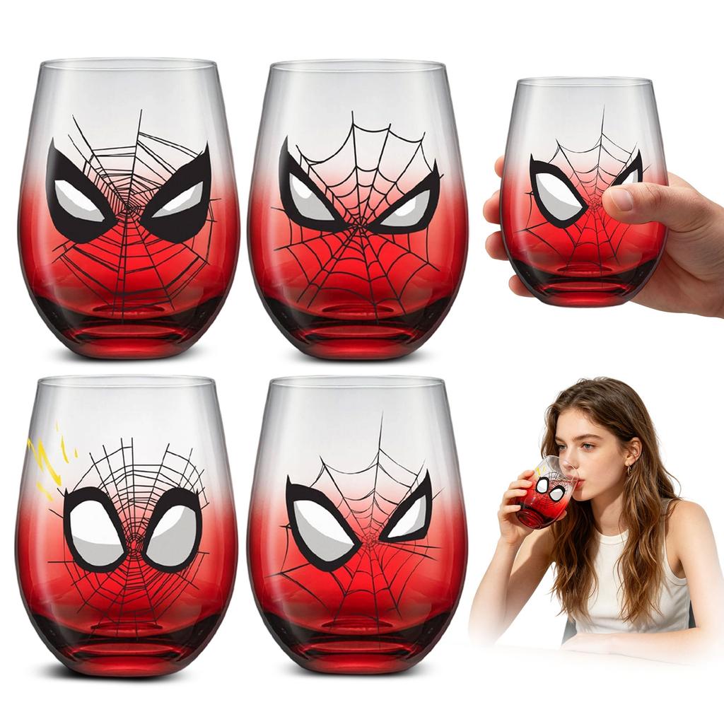 19oz Stemless Glass Tumbler Featuring Web Pattern and Eye Design Suitable for Everyday Use and Various Beverages Durable and Stylish Drinkware