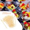 200 шт. Бамбуковые шпажки для коктейлей Зубочистки Party Favor Бамбуковые палочки для фруктов Шпажки для праздника Рождество Сэндвич День рождения Кухня