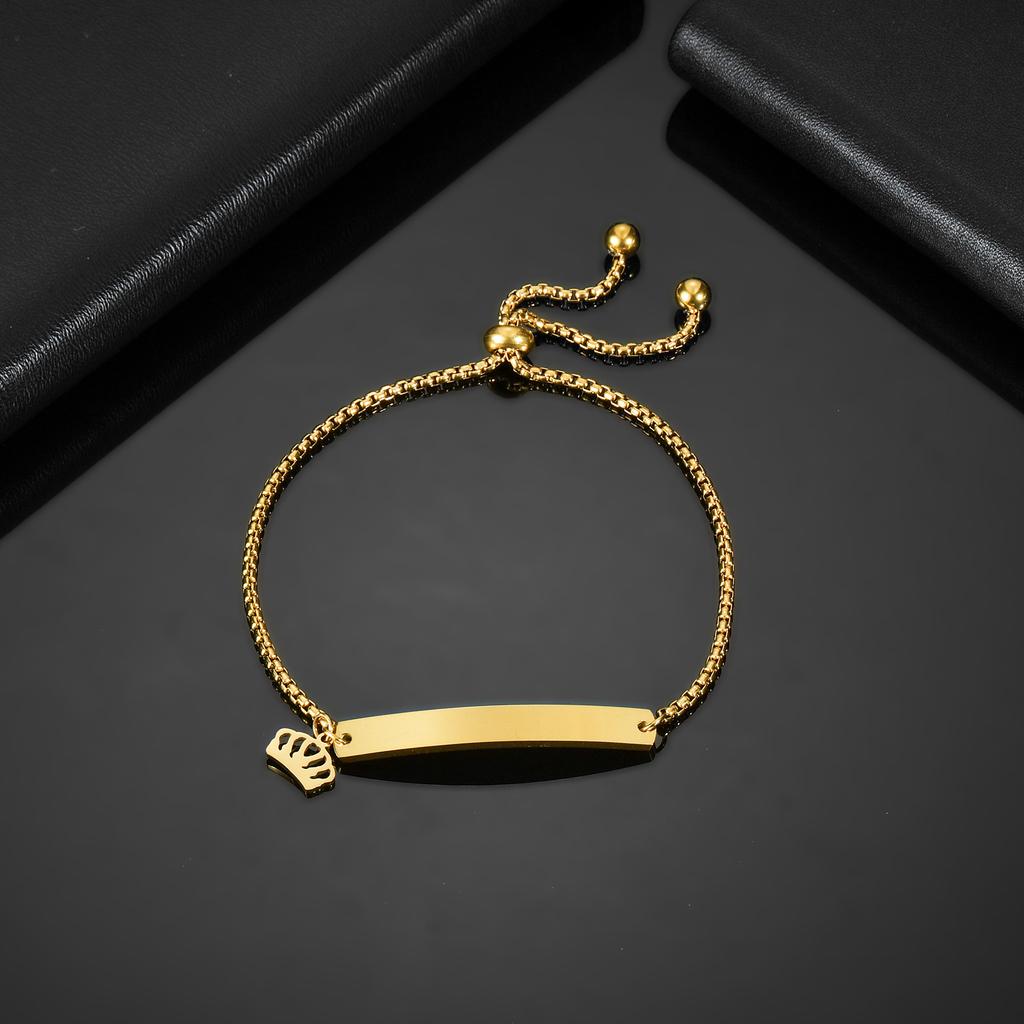 Atoztide Personalized Engrave Name Bracelet For Men Women Kids Stainless Steel Heart Adjustable Figaro Chain Family Jewelry Gift