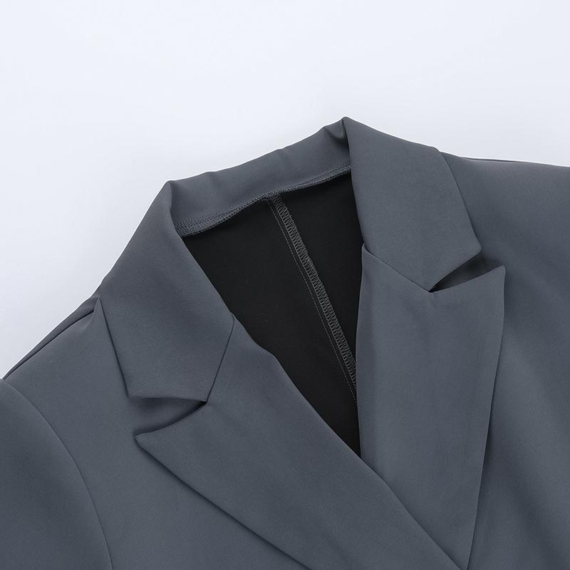 Flower Belt Blazer Coat Women's Street Fashion Loose Pocket Long Sleeve Jackets Autumn Winter Casual Commuter Blazers Female Temperament Coats