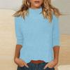 Women's Daily Casual 3/4 Sleeve Mid Solid Color Top