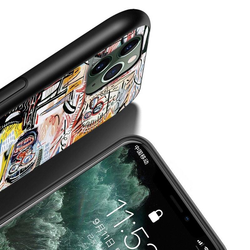 Мягкий черный чехол для телефона Jean Michel Basquiat Art Graffiti для Apple iPhone 13 12 11 SE XS XR X 7 8 6 5 S mini Plus Pro MAX 2020