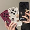 Redmi14c Милый 3D Медведь Кофе Жидкий Силикон Чехол На Для Xiaomi Redmi 14c Mi Poco C75 Ударопрочный Мультяшный Мягкий Чехол Pococ75
