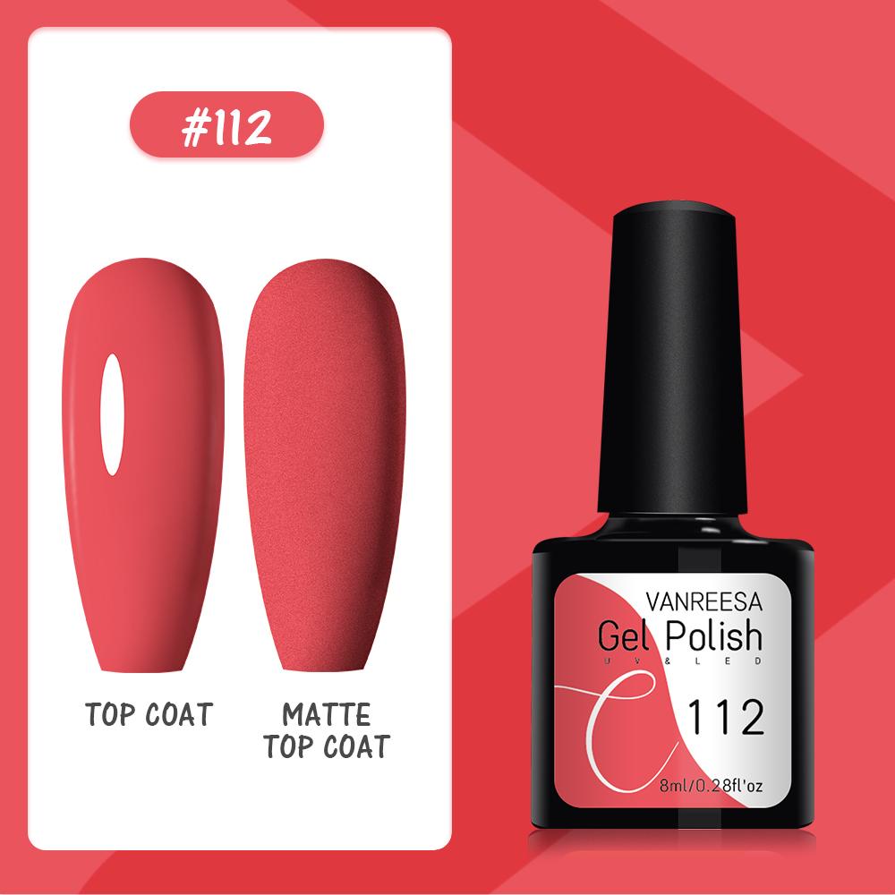 VANREESA Набор гелей для ногтей 111 цветов Гель-лак для ногтей Soak Off Базовое покрытие Верхнее покрытие Маникюр для ногтей УФ-светодиодный полуперманентный лак Стойкий гель для дизайна ногтей