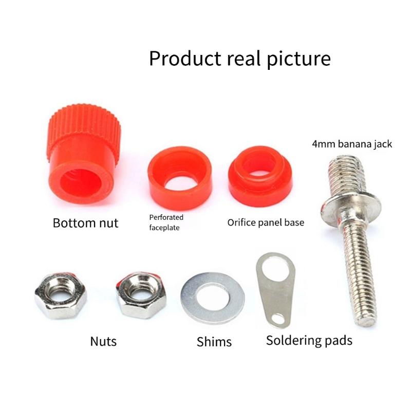 50Pcs Electrical Connectors Terminals 4mm Banana Plug Socket Binding Posts Terminals for Amplifier 4mm Terminals Connectors