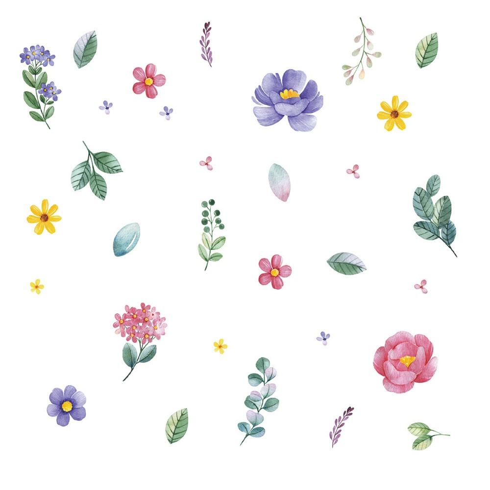 Акварельные цветы Наклейки на стену Сделай сам Настенное искусство Новые декоративные наклейки Украшение для дома