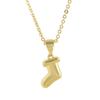 Copper Electroplated Gold Christmas Stocking Pendant Necklace - Women's Niche Clavicle Chain Design