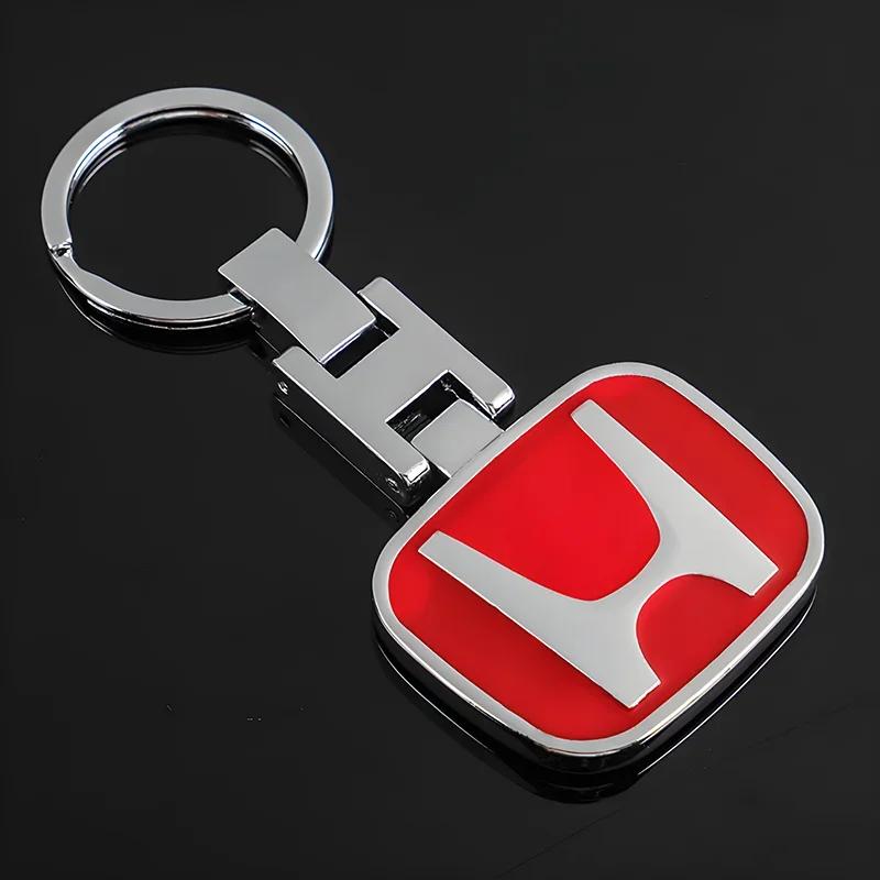 Car Badge Keychain Zinc Alloy Keyring Pendant For Honda civic accord fit jazz pilot CRV passport city shuttle HRV vezel stickers TP6