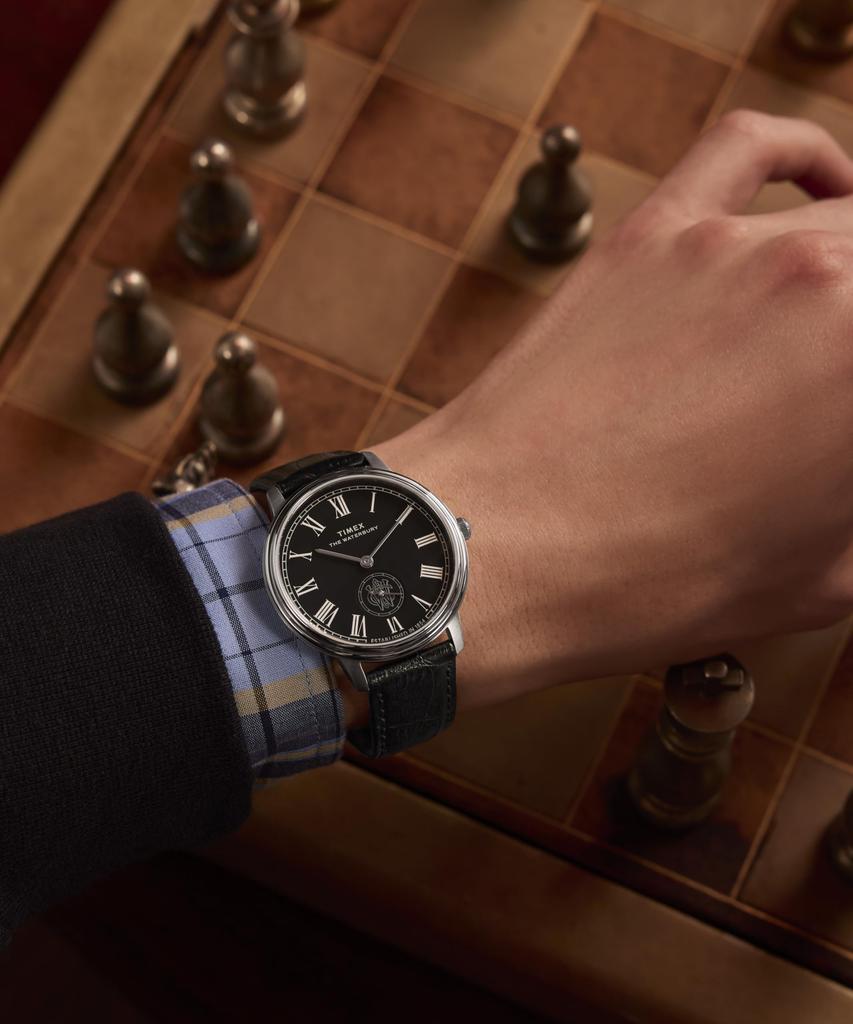 TIMEX Часы Waterbury Кварцевые 50м Водонепроницаемые Минеральное Стекло Черный Циферблат TW2Y23200 Мужские