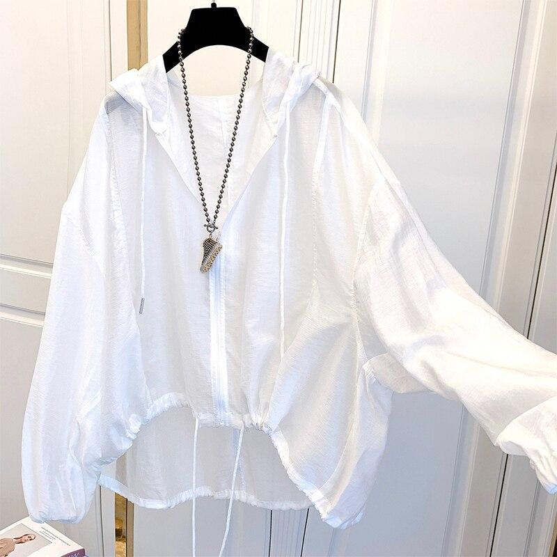 Women Ice Silk Sun Protection Clothes Long Sleeve Thin Shawl Anti-UV Open Front Coat