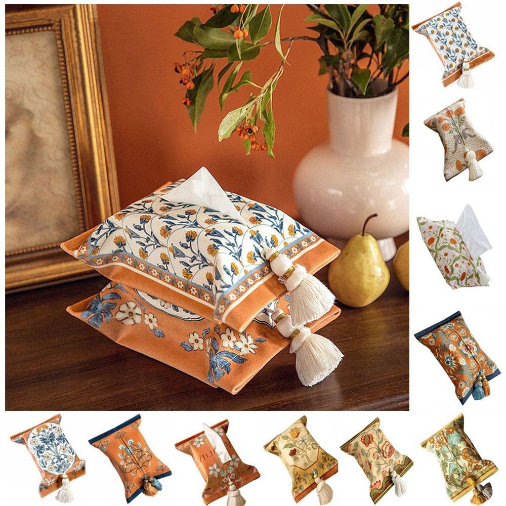 Прямоугольный чехол для салфеток из короткого плюша 18x24 см Коробка для бумажных салфеток Винтажный держатель для салфеток Офис