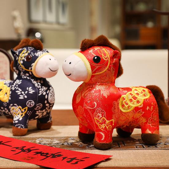 Blessing Horse Plush Toy Chinese Style Stuffed Horse Doll Good Luck Horse 2026 New