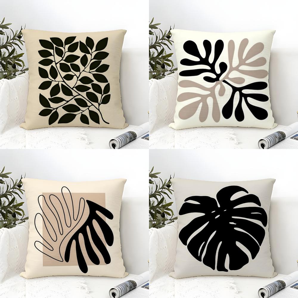 Classic Modern Flowers Cushion Cover Eco Linen Pillow Case DoubleSided Print Breathable Durable Zipper Home Decor Gift