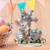 2D Flat Easter Bunny and Egg Scene Table Sign 6.8x7.8inch Collection Traditional Multifunctional