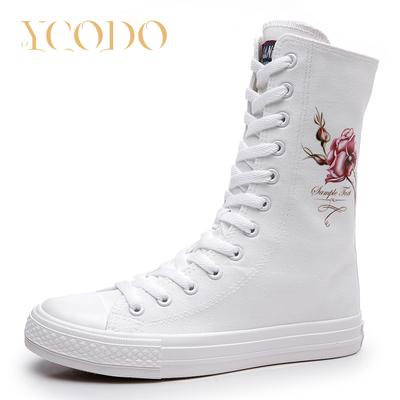 Женские высокие повседневные парусиновые туфли с внутренней молнией