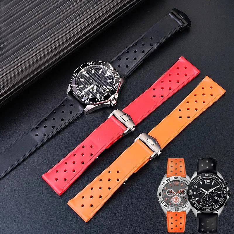 Ремешки для часов TAG HEUER F1 Racing Car, CARRERA и Серии Diving Высококачественный Силиконовый Резиновый Ремешок для Часов Мужской 22 мм