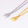 Summer Fashion Trendy Gold Silver Color Alloy Punk Popular Simulated Plug Pendant Necklace Jewelry Accessories Birthday Gift