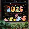 2026 Year of the Horse Cute Cartoon New Year Static Clings for Shopping Mall and Glass Door Decorations.