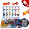 300pcs Car Blade Fuse Assortment Kit, 2A/3A/5A/7.5A/10A/15A/20A/25A/30A/35A/40A Auto Truck Automotive Medium Small Fuse Mixed Motorcycle