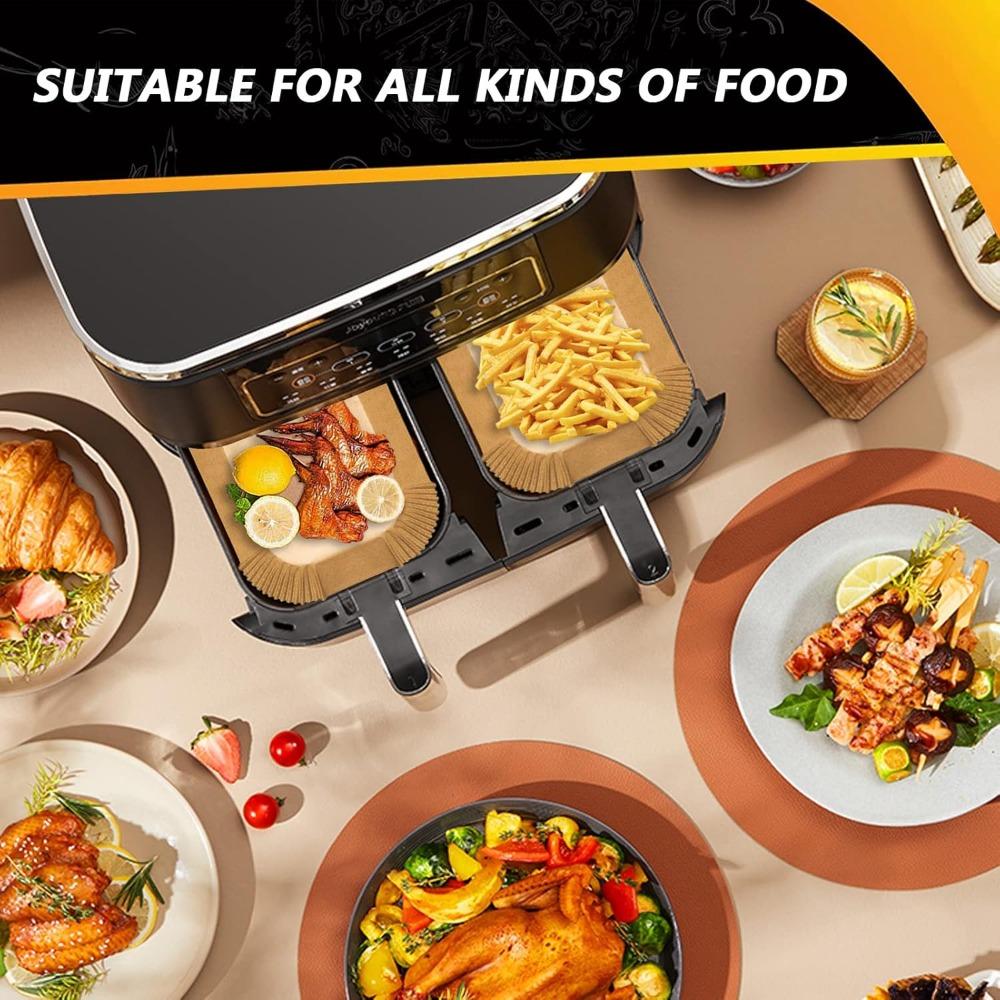Air Fryer Baking Paper 50/100PCS for BBQ Plate Square Rectangle Round Oven Pan Pad Non-Stick Mat Oil-proof Liner Kitchen Tool