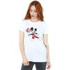 Disney Womens/Ladies Mickey Mouse Flowers Cotton Boyfriend T-Shirt