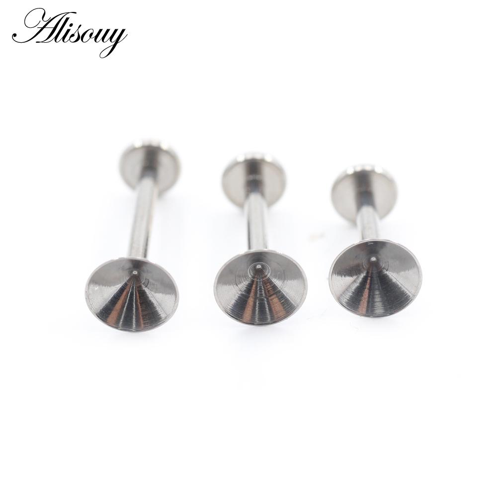 Alisouy 1PC G23 Titanium Funnel Screw Thread Ear Tragus Helix Bar Labret Lip Ring Cartilage Stud Earring Piercing Body Jewelry