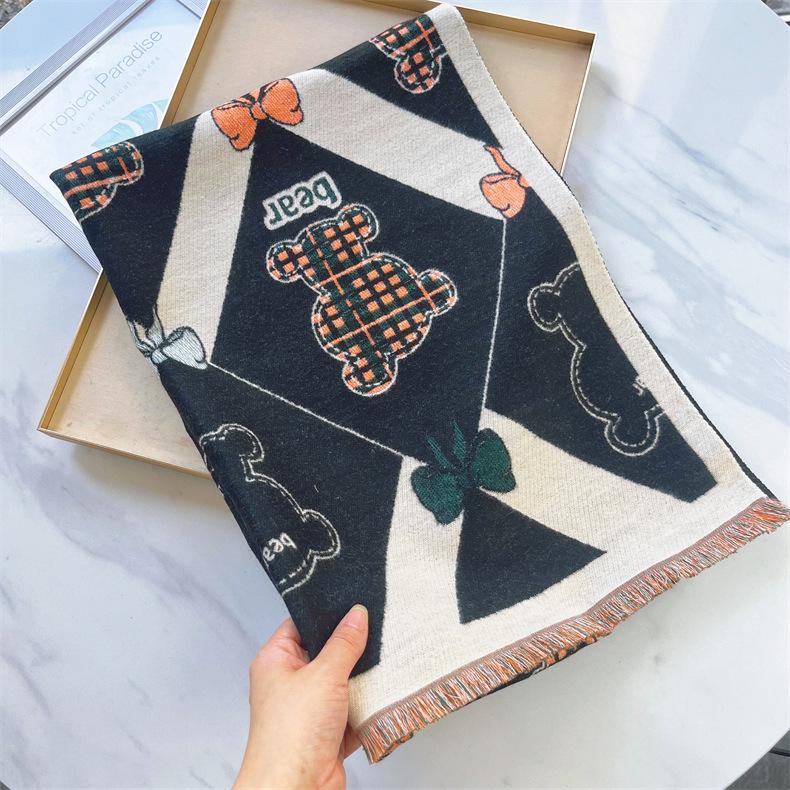 2024 Autumn/Winter New Imitation Cashmere Exterior Warm Office Versatile Extended Thick Scarf Air Conditioning Room Shawl for Women