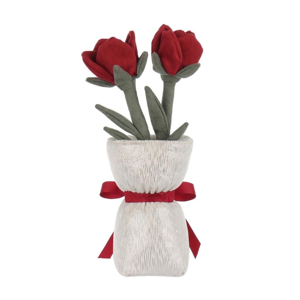 Apricot Lamb Rose Vase Plush Soft and Cute Stuffed Animal for Babies and Plush Rose Vase 30cm Children's Animal, Boys,