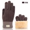 New Warm and Cold Touch Screen Gloves Thickened and Velvet Women's Winter Knitted Gloves To Keep Out the Cold