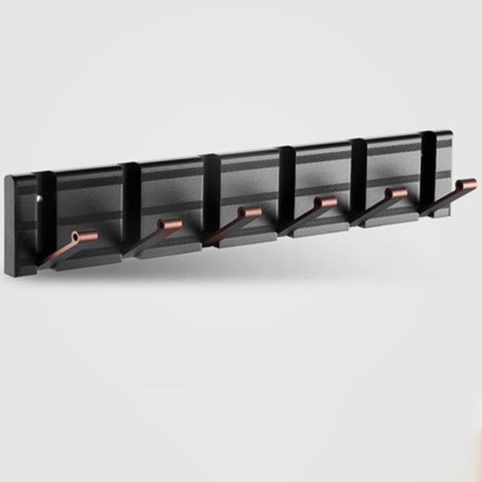 Невидимый складной настенный крючок, черный, серебристый, золотой, алюминиевый, для прихожей, ванной, туалета, двери, для хранения одежды и полотенец 1 2 3 4 5 6 Крючки