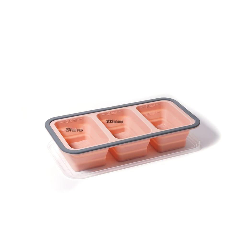 Portable Silicone Foldable Lunch Box - Fresh-Keeping, Classified Storage for Outdoor Picnics