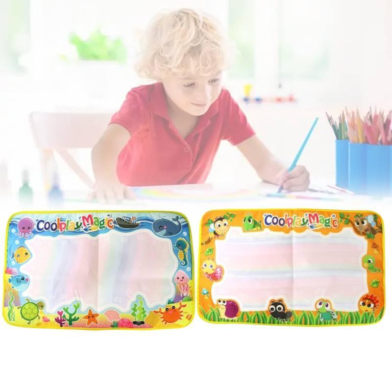 Многоразовый тканевый коврик для рисования водой с животными океана, доска для каракулей, сенсорная игра, развивающая игрушка для детей и малышей