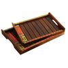 Набор подносов Мадхубани (2 шт), Madhubani Wooden Serving Tray for Snacks Set of 2 (Brown),  ExclusiveLane