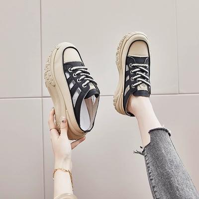 Бежевые короткие ботинки на танкетке с толстой подошвой, высотой 8 см, женская обувь с высоким верхом, повседневные женские ботинки с боковой молнией, осенне-зимние сандалии, дышащие