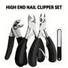 4-piece Toenail Clipper Set - Wide Mouth, Oversized Opening, Professional Sharp Curved Blade, Long Handle, Easy To Use, Safe and Convenient