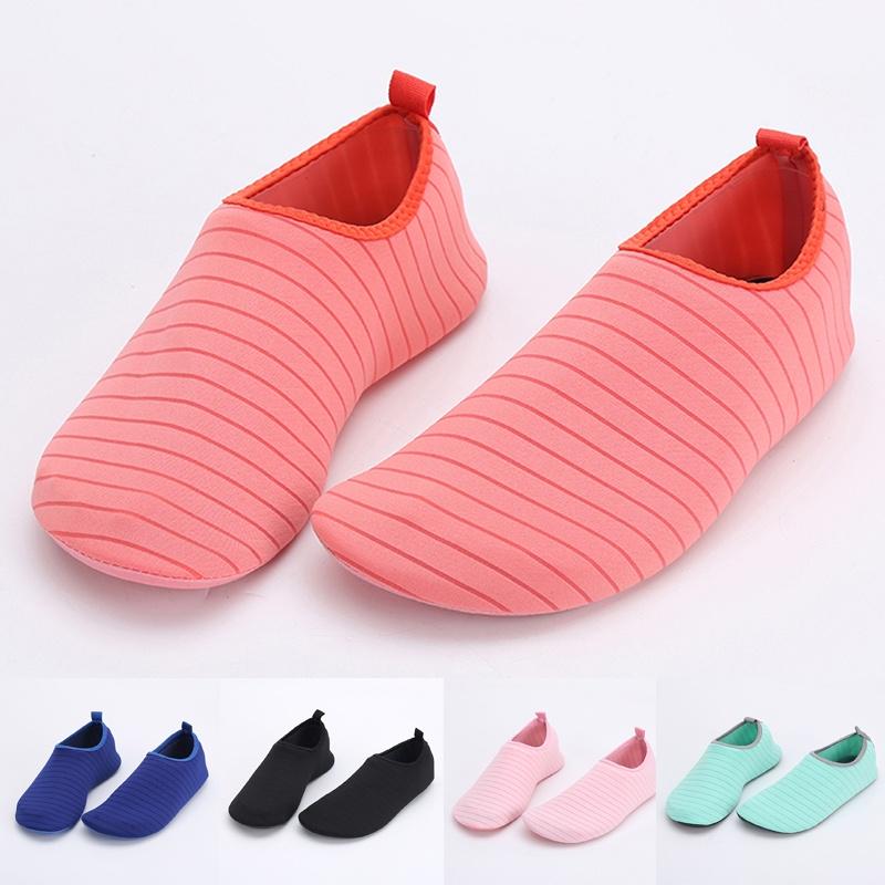 Unisex Women Men Stripe Water Shoes Socks Exercise Pool Beach Dance Swimming Diving Shoes
