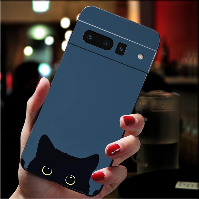 Чехол для телефона Google Pixel 10 9 Pro XL 9A 8 7 6 Pro Pixel 8A 7A 6A Pixel 8 7 6 5 Мультяшный черный кот