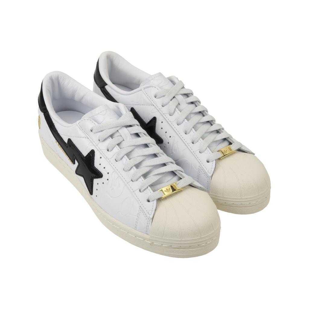 BAPE x adidas Superstar Винтажный Белый Черный Унисекс Кроссовки Облачно-Белый Основной Черный Молочно-Белый JR2701