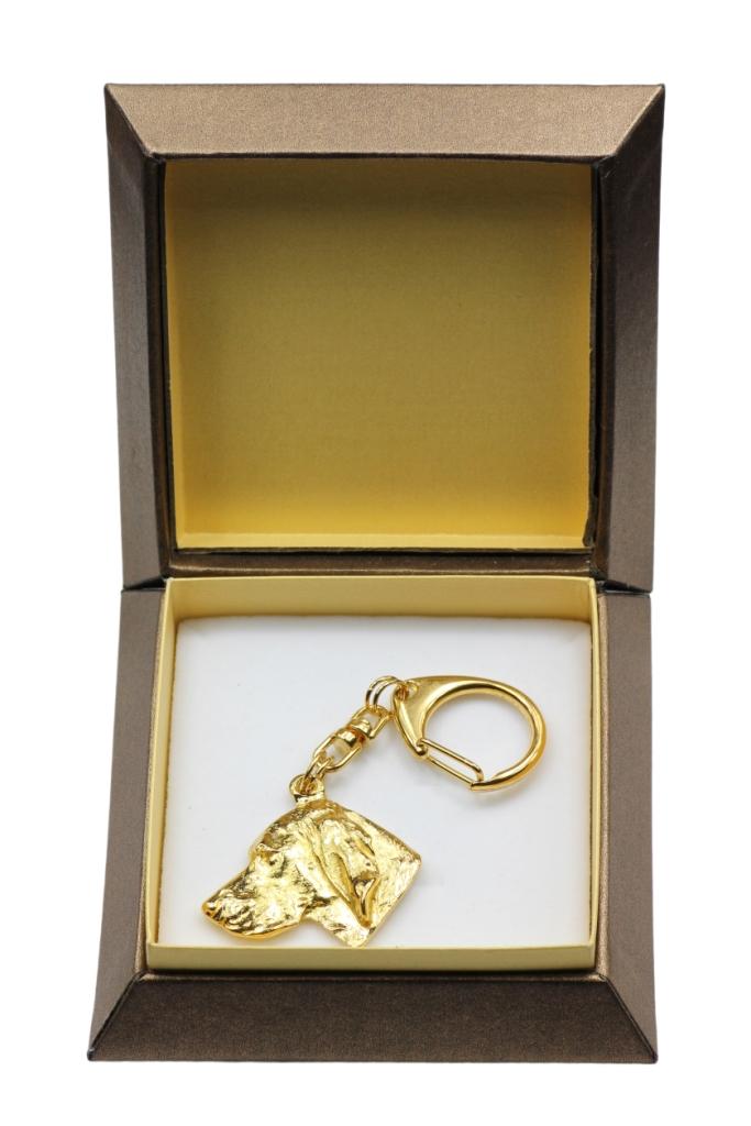 Выжла, венгерская короткошерстная легавая - позолоченный брелок с собакой в подарочной коробке, украшение для сумочки, роскошный аксессуар от бренда Art-Dog