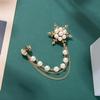 New 1 Pcs Pearl Snowflake Tassel Brooch Fashion Accessories Corsage Female Fashion Brooches For Women Chain Pin Jewelry New