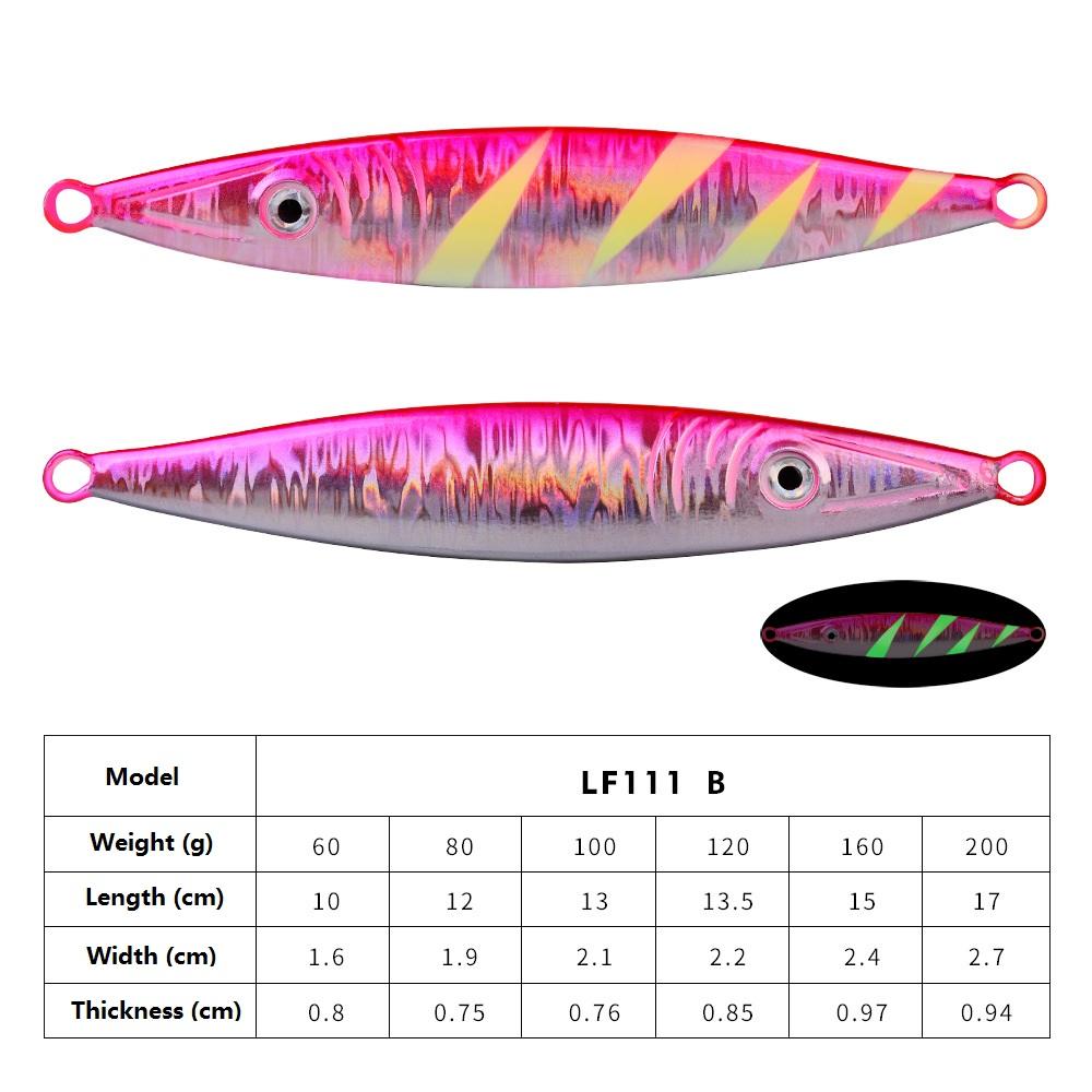 Iron Plate Lure Bait Luminous Sea Fishing for Lead Fish Long-range Throwing Fast Sinking Metal Hard Bait Ship Fishing Bait Simulated False Bait