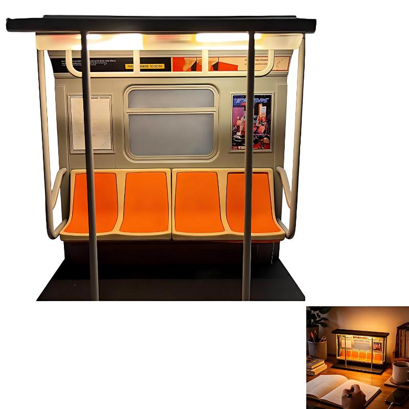 NYC Subway Train Lamp, Cozy Night Light, 3D Printed Subway Train Lamp, Ambient LED Night Light For Home Office Decor