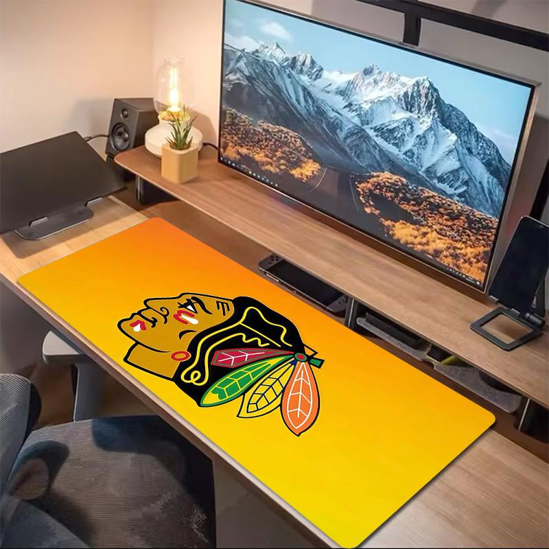 Chicago Blackhawks2 Print Cushion Non-slip Laptop Tablet Big Mousepad XXL Mat Mini PC Playmat With Lock edge