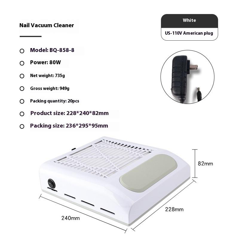 Профессиональный мощный пылесос для ногтей, вытяжной вентилятор для нейл-арта, вакуумный коллектор, пылесос для гелевых ногтей, оборудование для нейл-арт салона