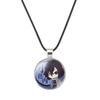Charming Demon Slayer Time Gem Pendant Necklace With Durable Alloy And Soft Rope