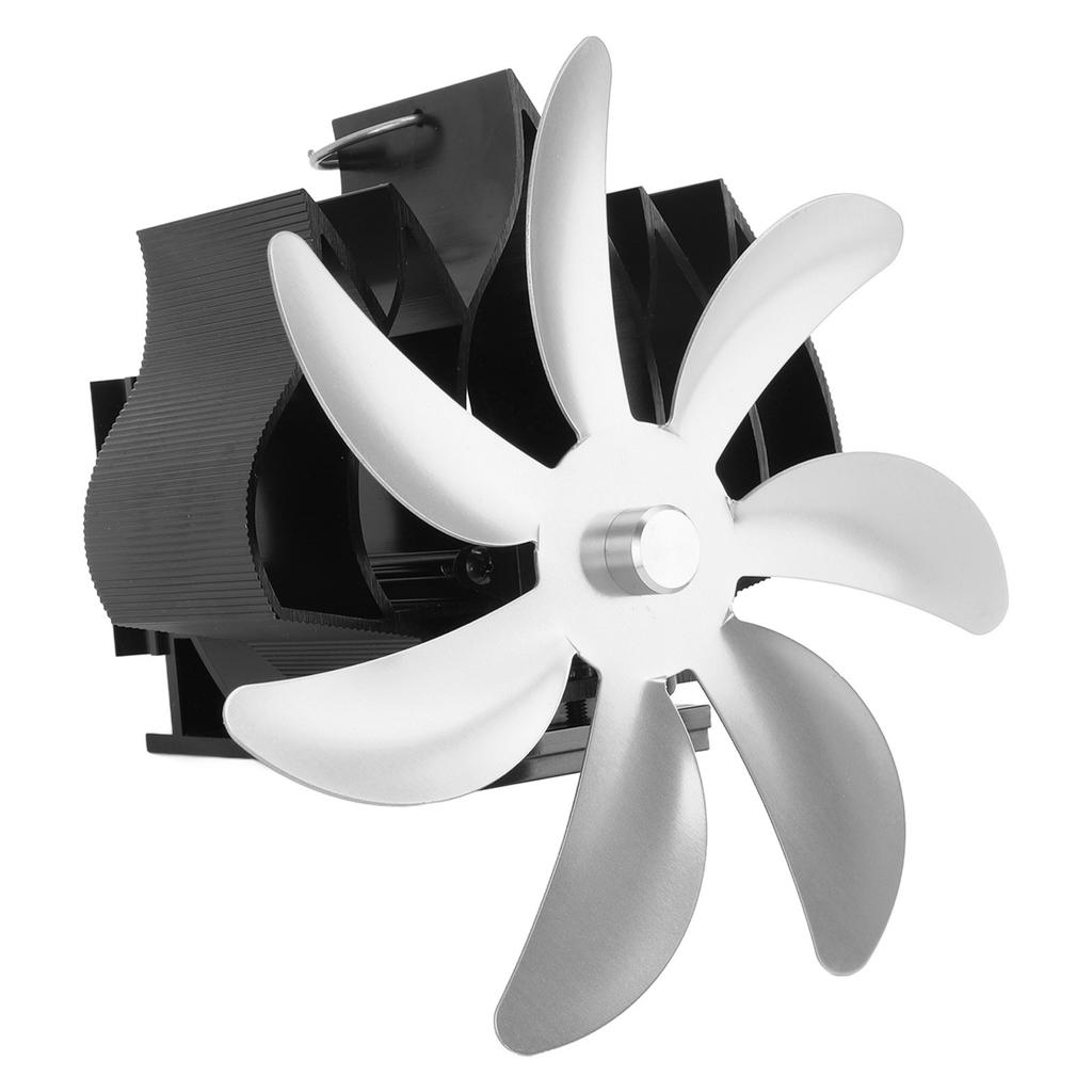 Вентилятор для дровяной печи с 7 лопастями из алюминиевого сплава, малошумный, настенный, работающий от тепла, вентилятор для печи с креплением