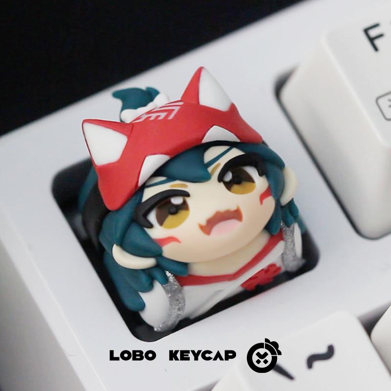 Новые колпачки для клавиш из смолы D.Va Kiriko для Overwatch - Индивидуальные колпачки для клавиш механической клавиатуры, Милый игровой периферийный подарок для девушек