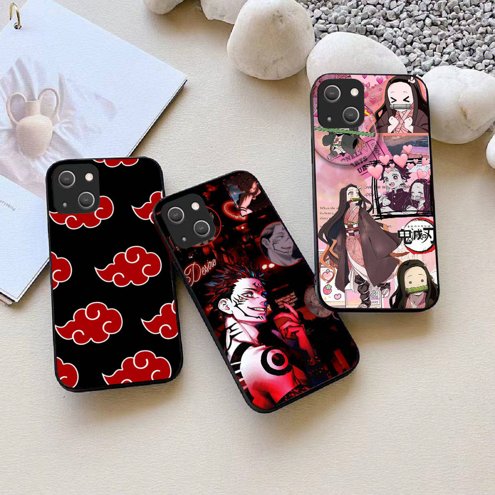 KK-2 Anime Naruto Soft Black Case for iPhone XR 14 15 11 12 13 6 7 8 X XS Pro Max Samsung S22 S23 S21 S24 FE Ultra S8 Plus