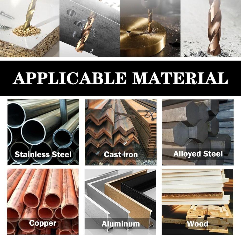 1.5-6.5mm Twist Drill Titanium Plated Wood Drilling New Power Accessory