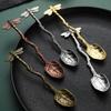 Retro Koffie Lepel Libel Twijg Decoratieve Roerlepel Legering Leaf Bos Stijl Draagbare Dessert Lepel Thee Lepel